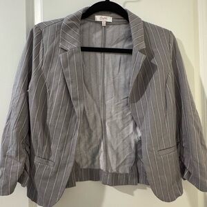 Gray Striped Women's Blazer